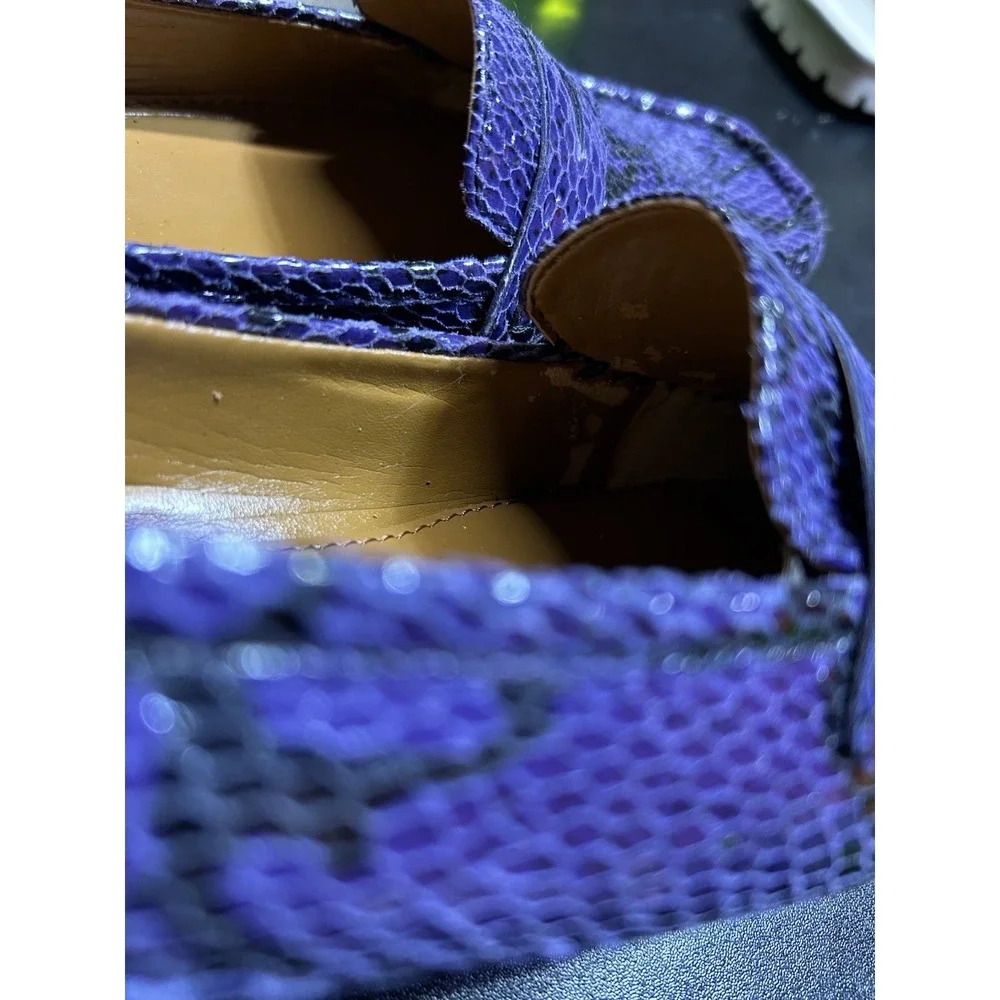 Vintage Circa Joan &‎ David Women's Size 6.5 Leather Upper Loafer Flats Purple
